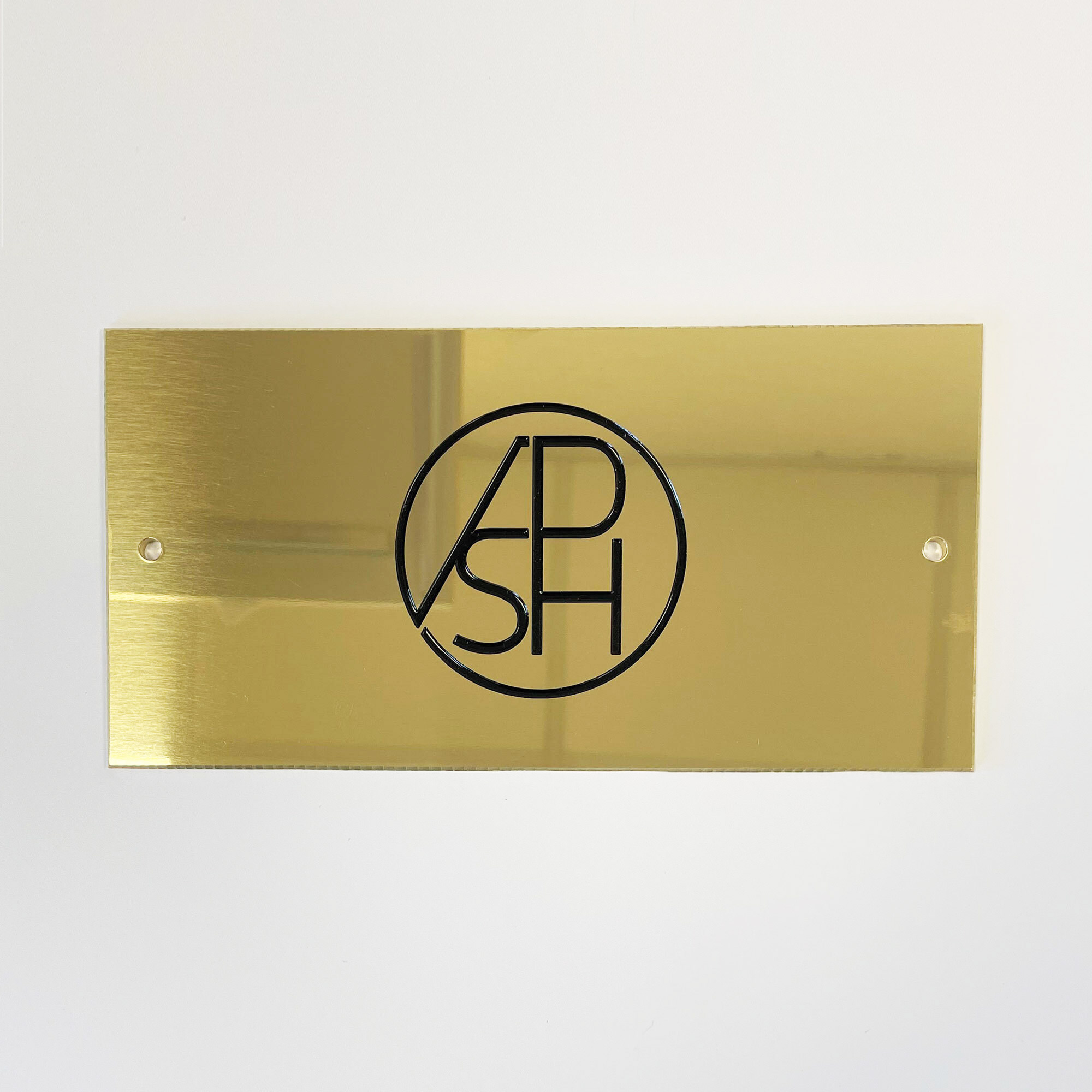 Plaque laiton doré